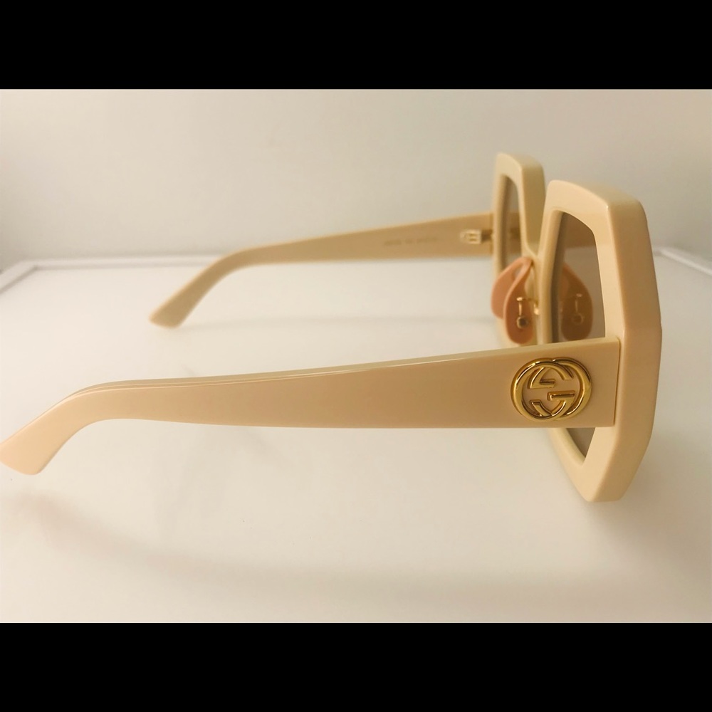 Gucci Ivory / Brown Gg0772s - 002 Oversized Billie Eilish Sunglasses - Picture 7 of 15